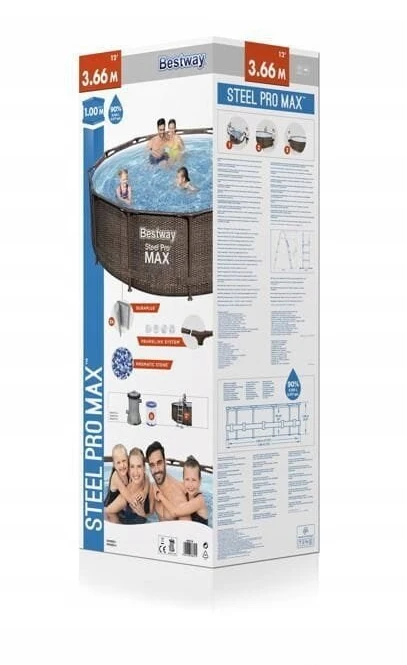 Bestway karkasinis baseinas 366x100cm 56709 su siurbliu, kopėčiomis ir filtru