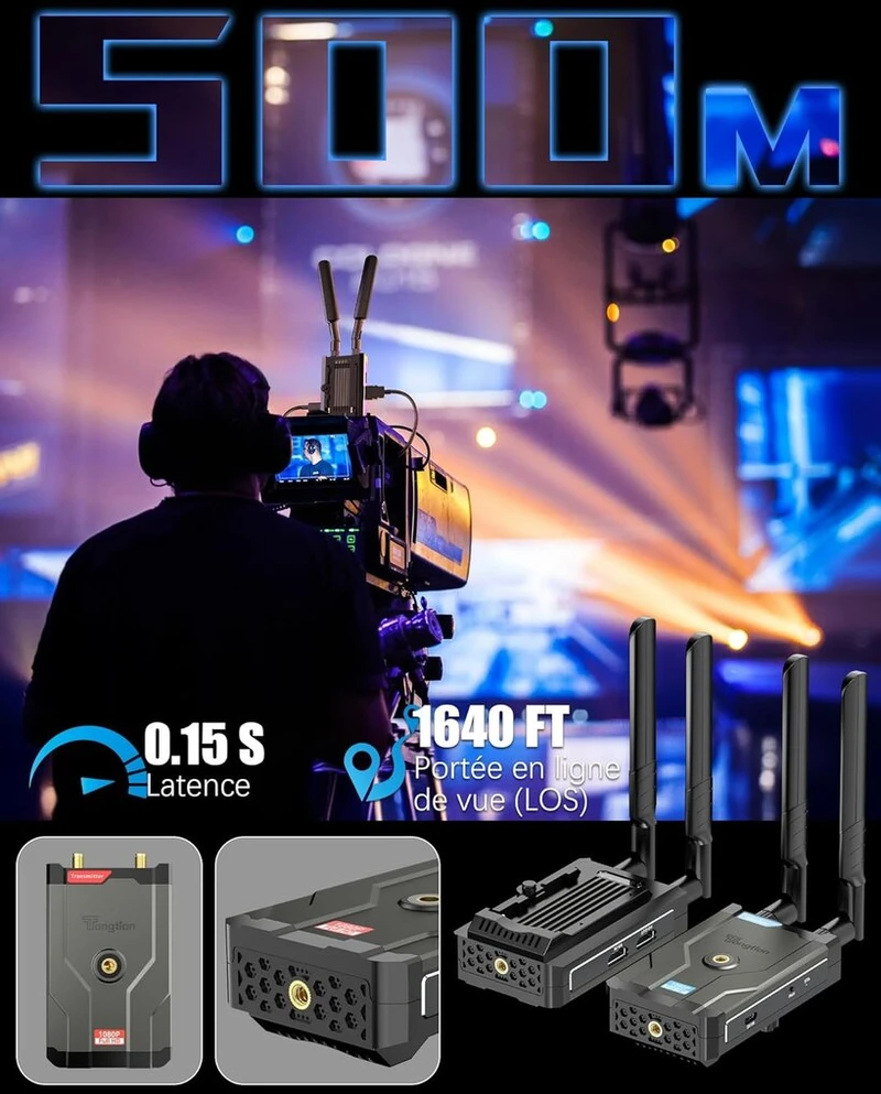 Televizorius Bevielis hdmi siųstuvas ir imtuvas 500m atstumas, 1080p@60hz ultra hd hdmi radijo perdavimo rinkinys, skirtas dslr, nešiojamam kompiuteriui, netflix, youtube į televizorių/projektorių, didelio nuotolio ilgintuvas su nulinės latencijos