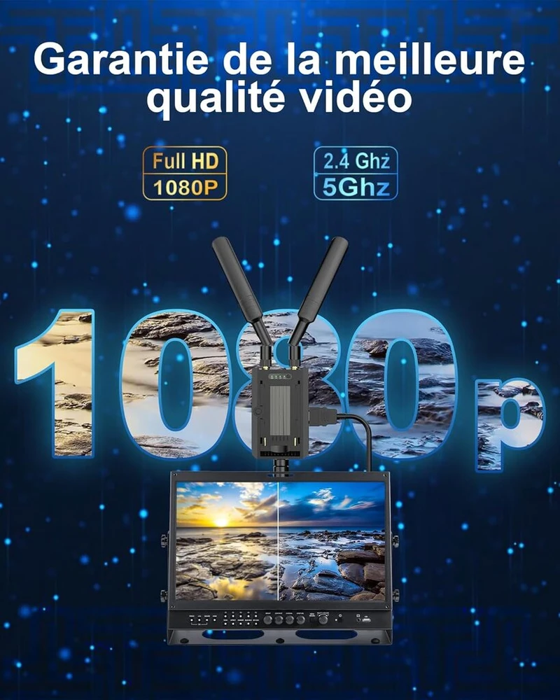 Televizorius Bevielis hdmi siųstuvas ir imtuvas 500m atstumas, 1080p@60hz ultra hd hdmi radijo perdavimo rinkinys, skirtas dslr, nešiojamam kompiuteriui, netflix, youtube į televizorių/projektorių, didelio nuotolio ilgintuvas su nulinės latencijos