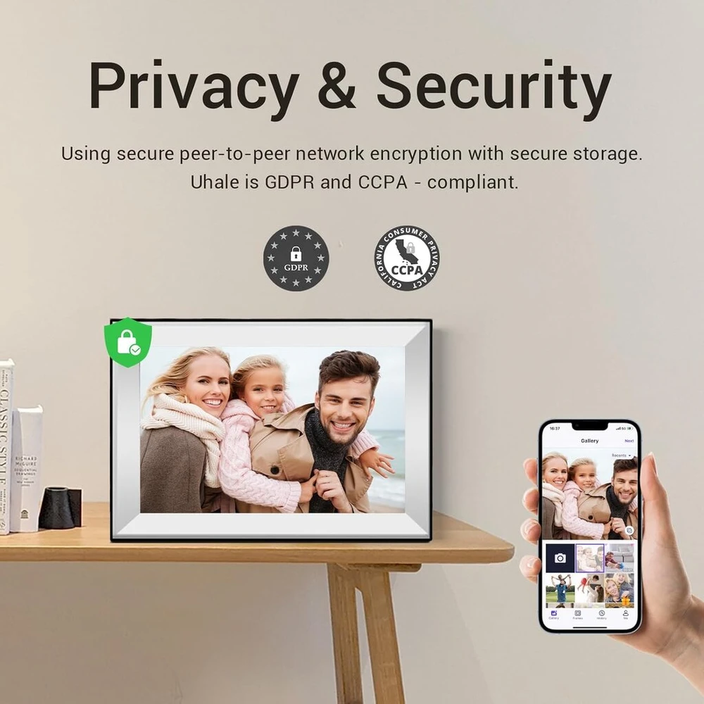 Bgift 10,1 colio Wifi skaitmeninis nuotraukų rėmelis su 32 Gb atmintimi, 1280 x 800 Ips Hd jutikliniu ekranu, išmanusis elektroninis skaitmeninis nuotraukų rėmelis, lengvas nuotraukų ir vaizdo įrašų bendrinimas