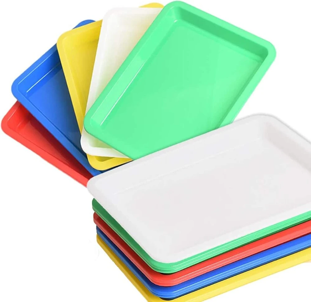 Bigbuy Home 10 vnt. universalūs plastikiniai padėklai – maistui, žaislams, smulkiems daiktams