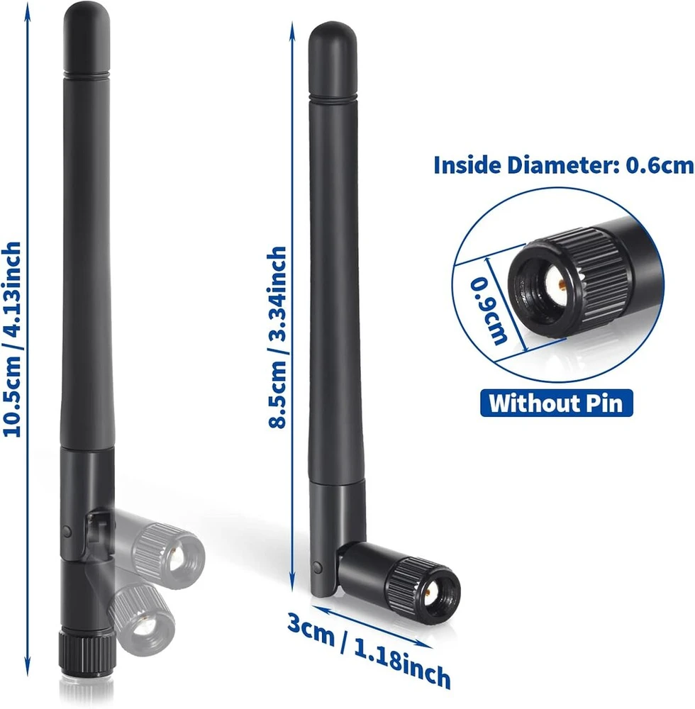 Bingfu M.2 Wifi Antenos 2.4/5/5.8ghz 3dbi Rp-sma (2 vnt.) su Ipex4 kabeliais