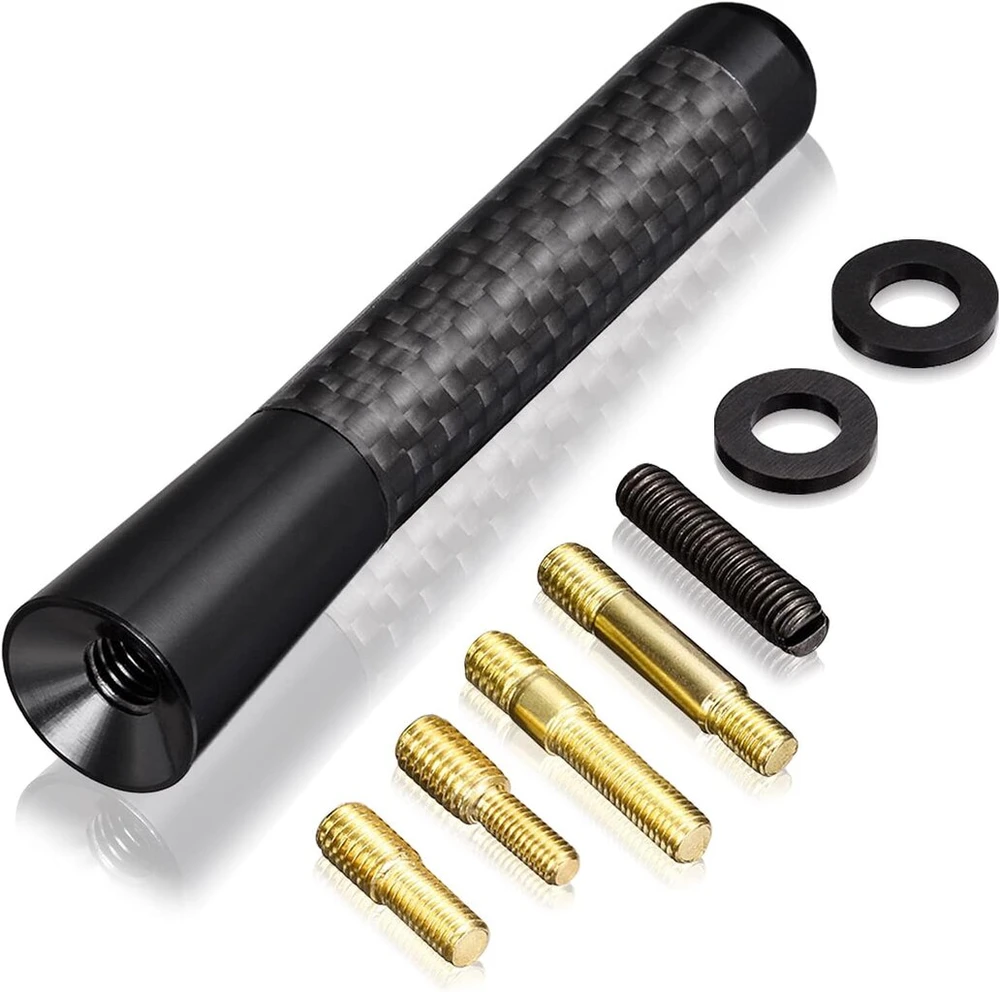 Bingfu universali automobilinė antena 8 cm trumpa strypo stogo antena juoda, skirta fm am signalo priėmimui, pakaitinė automobilinė antena su m4.0 m5.0 m6.0 varžtais