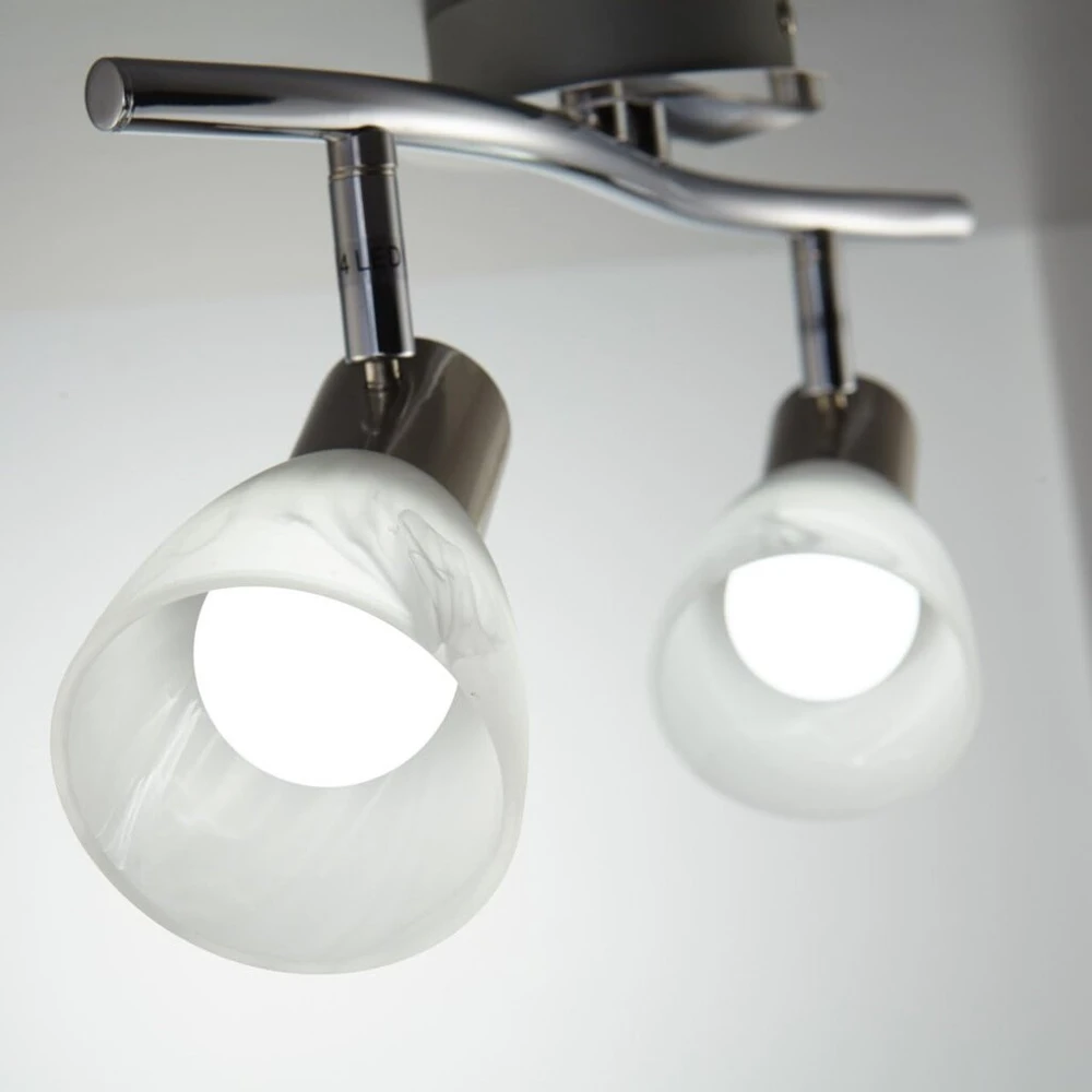 B.k.licht led lubinis šviestuvas pasukamas, šilta balta šviesa, e14 lizdas, lubinis šviestuvas, led lempa, svetainės lempa, miegamojo lempa, virtuvės lempa, 34.5 x 10 x 14.5 cm, matinis nikelio chromas