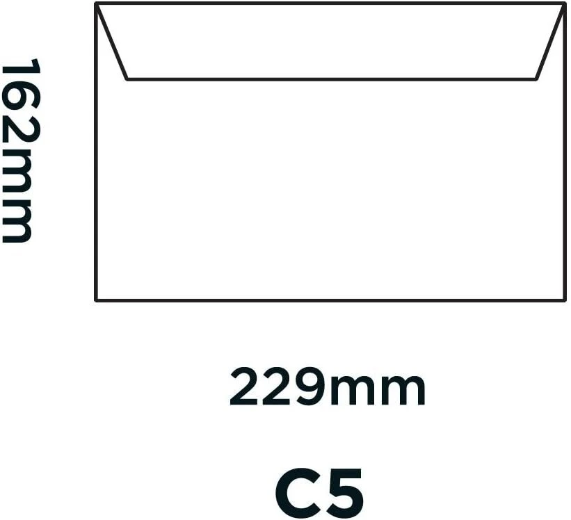 Blake Premium Office C5 162 x 229 mm 120 gsm vokai su atplėšiamu ir užklijuojamu atvartu (34213) Ultra Baltas Wove - 25 vnt.