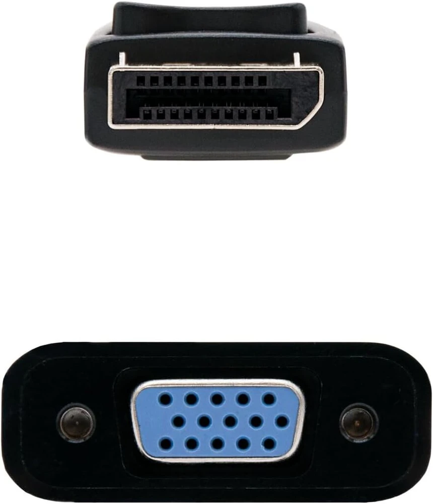 Blendend Displayport jungtis (vyriška) į Svga jungtį (moteriška) juoda 15 cm ilgio, idealiai tinka prijungti kompiuterį prie monitorių su Svga įvestimi.