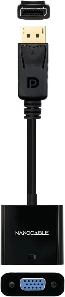 Blendend Displayport jungtis (vyriška) į Svga jungtį (moteriška) juoda 15 cm ilgio, idealiai tinka prijungti kompiuterį prie monitorių su Svga įvestimi.