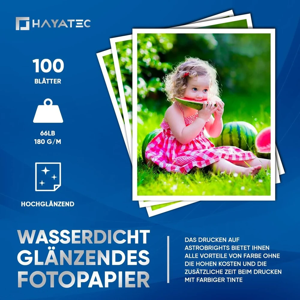 Blizgus fotopopierius 10x15 cm, 100 lapų, greitai džiūstantis
