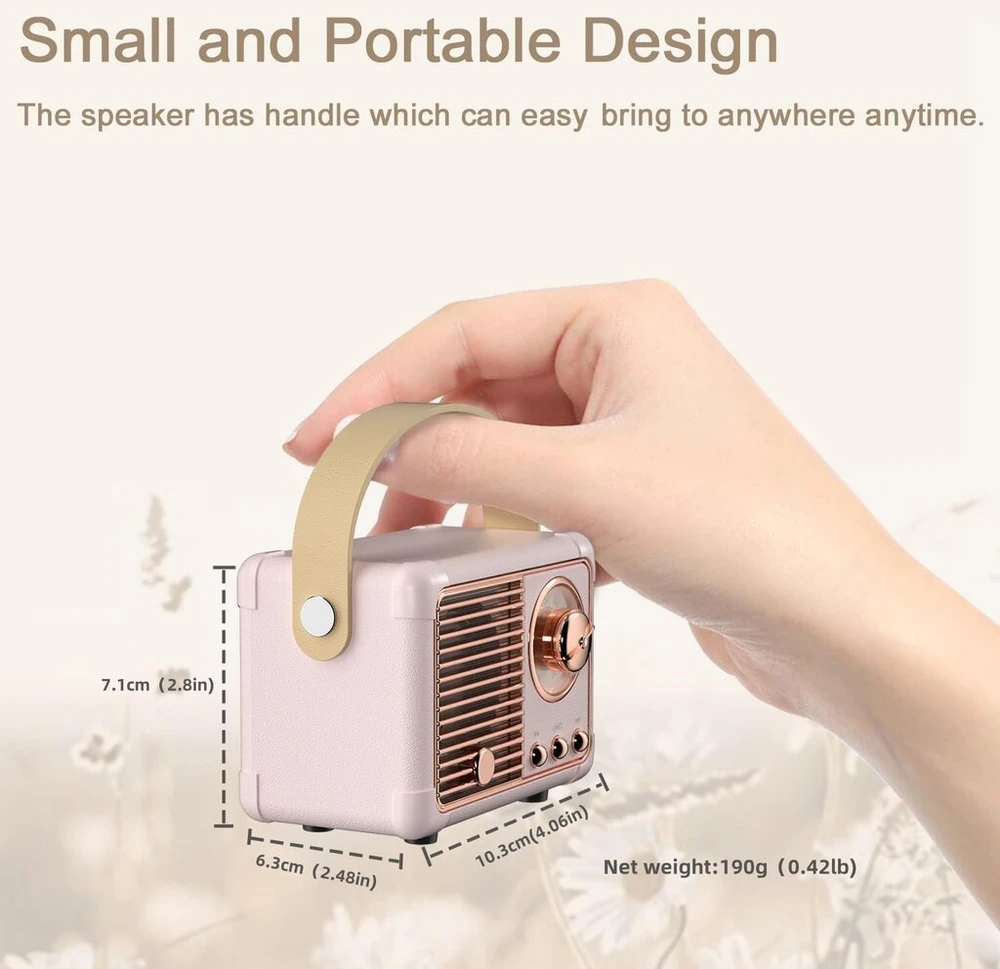 Kompiuterio kolonėlės Bluetooth kolonėlė, maža, retro, nešiojama vakarėlių kolonėlė naudojimui patalpose ir lauke, kawaii dekoracija, vaikų kambario dekoracija, šaunios dovanos mergaitėms, berniukams, vaikams, paaugliams, moterims