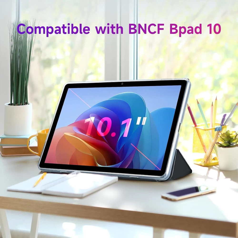 Bncf Bpad Mini 10.1 colio planšetinio kompiuterio dėklas, patvarus, lengvas, ekologiškas, automatinis miego/pabudimo režimas, daugiafunkcis stovas, vandeniui atsparus ir apsaugantis nuo pirštų atspaudų