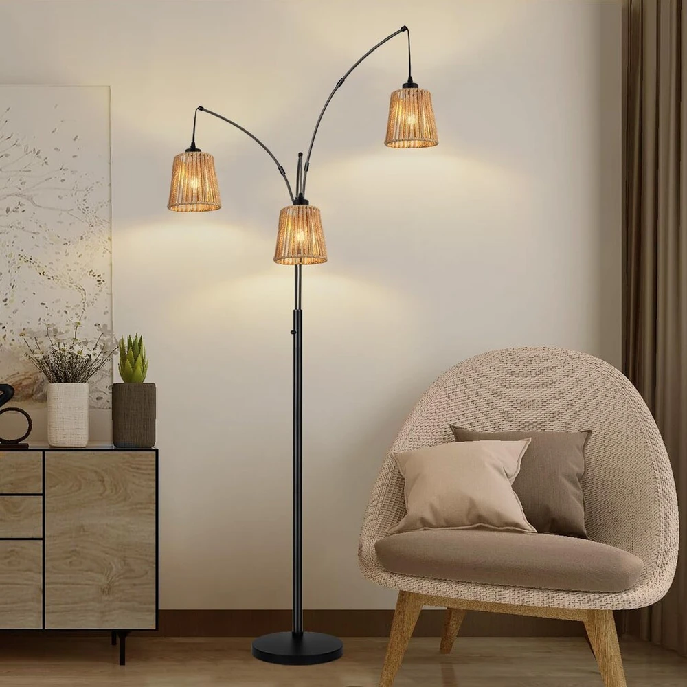 Boho stiliaus rotango gaubtas E27 lemputėms