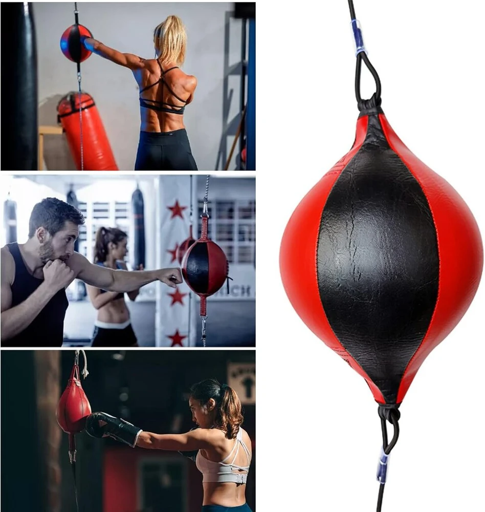 Bokso Greičio Kamuolys su Elastingomis Virvėmis