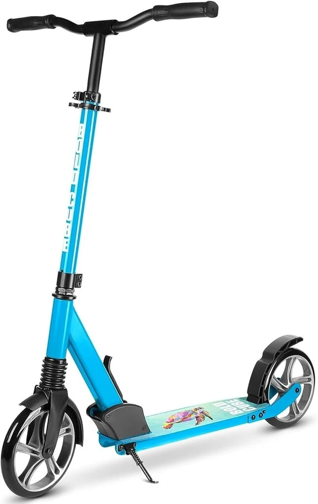Boldcube didelis paspirtukas vaikams su xxl ratais 7-16+ metų, sulankstomas, reguliuojamas vairo aukštis nuo 86 iki 111 cm, žydros spalvos