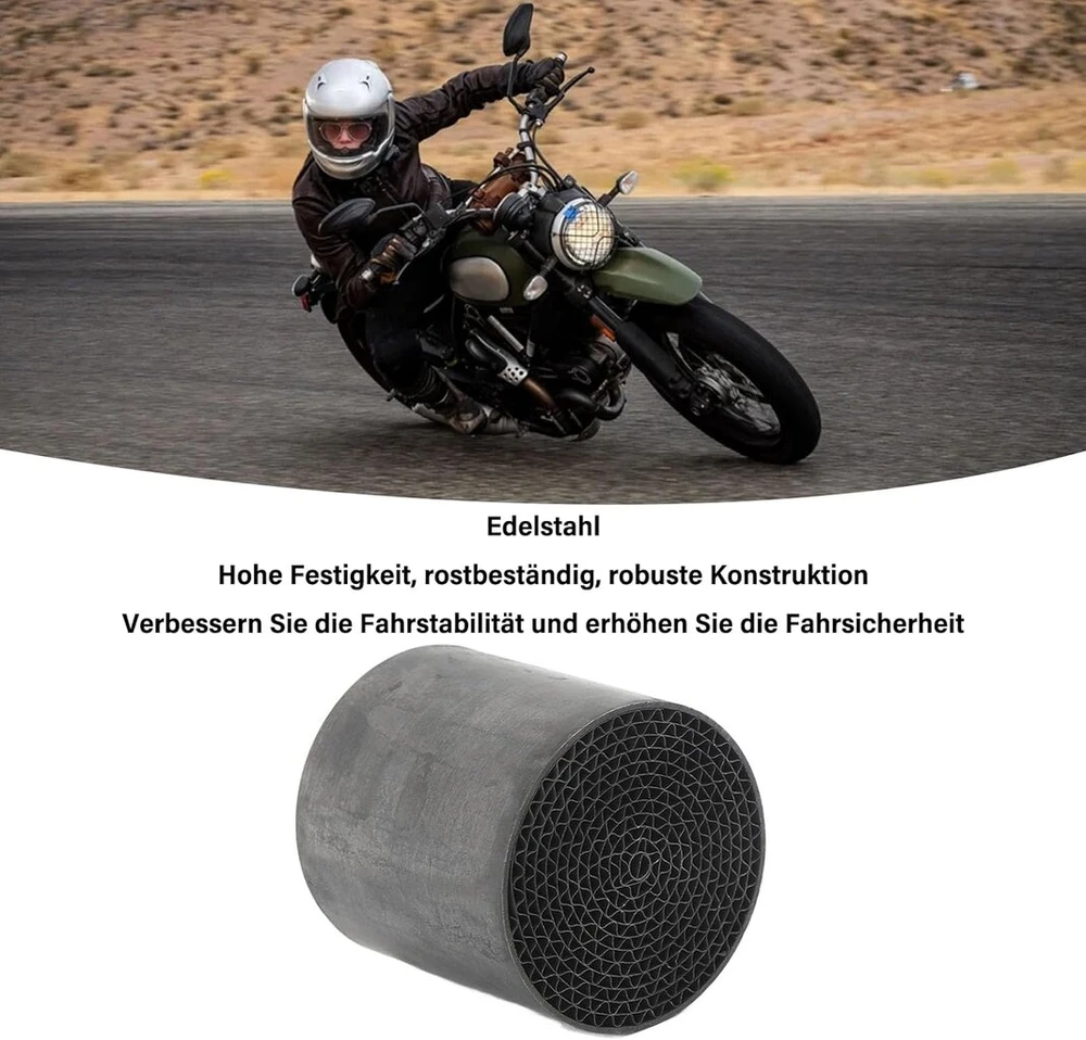 Boloramo išmetimo vamzdžio katalizatorius, išmetimo centrinio vamzdžio katalizatorius, motociklo išmetimo vamzdžio katalizatorius, nerūdijantis plienas, universalus lengvas montavimas motociklams (48 x 50