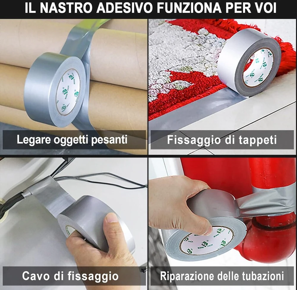 Bomei Pack itin stipri audinio juosta 2 ritiniai vandens izoliacinė juosta 50 mm x 50 m pilka juosta remonto juosta sandarinimo juosta