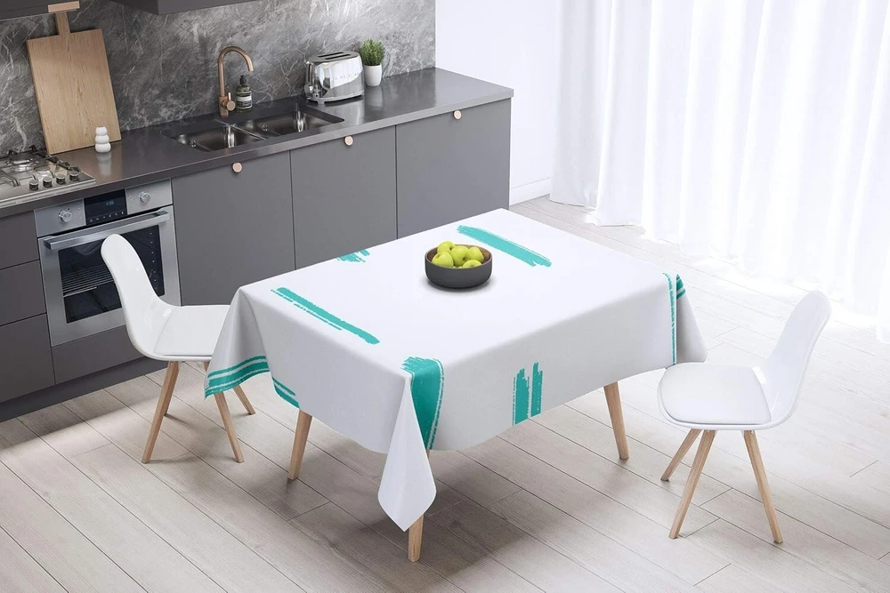 Bonamaison virtuvinis dekoratyvinis staltiesė turkio spalvos balta 140 x 140 cm - suprojektuota ir pagaminta Turkijoje
