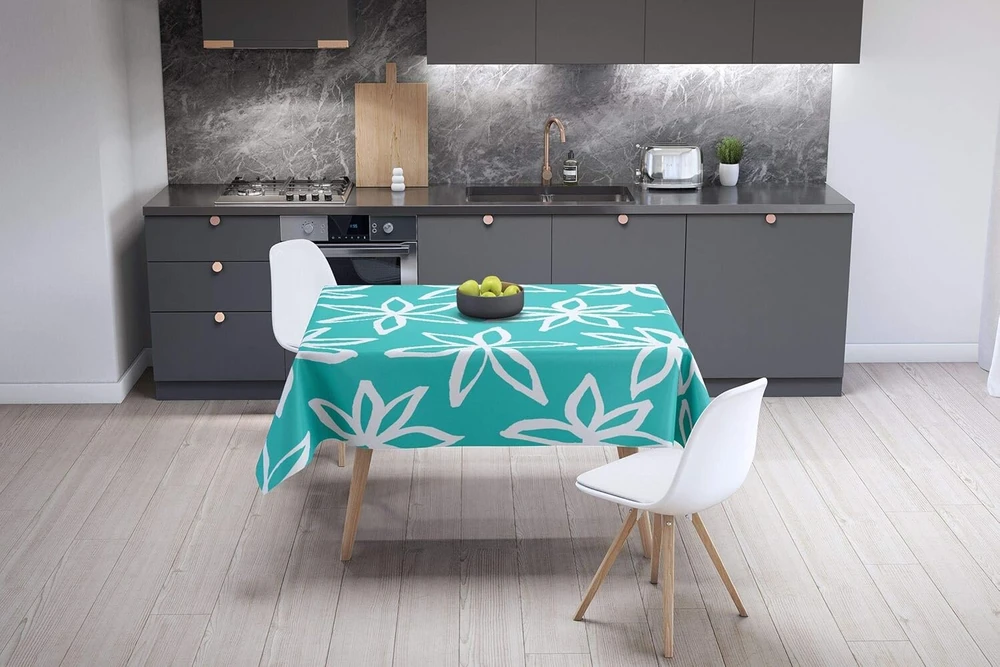 Bonamaison virtuvinis dekoratyvinis staltiesė turkio spalvos balta 140 x 140 cm - suprojektuota ir pagaminta Turkijoje