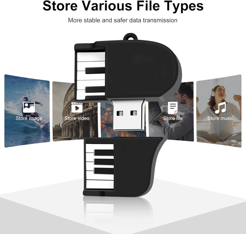 Borlter clamp usb atmintinė 64 gb usb 2.0 atmintinė išorinei duomenų saugyklai miela pianino formos naujoviška pendrive