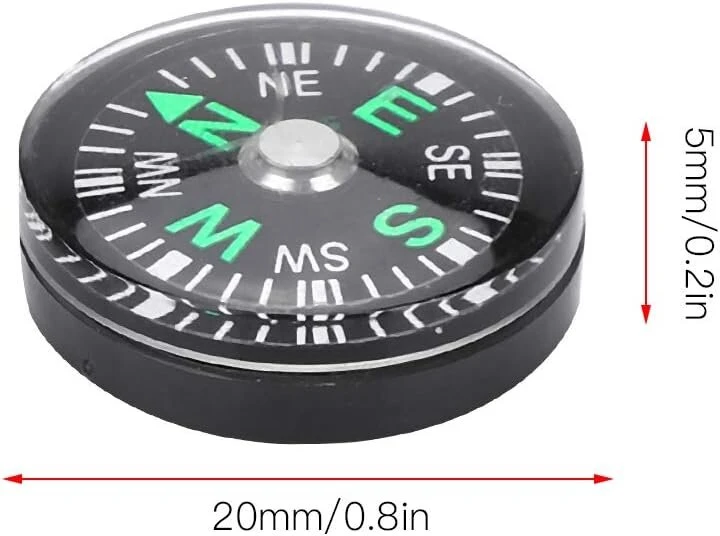 Boroco lauko kompasas 12 vienetų 20 mm mini kišeninis kompasas su alyvos užpildu lauko kompasas žygiams, stovyklavimo veiklai, priedai