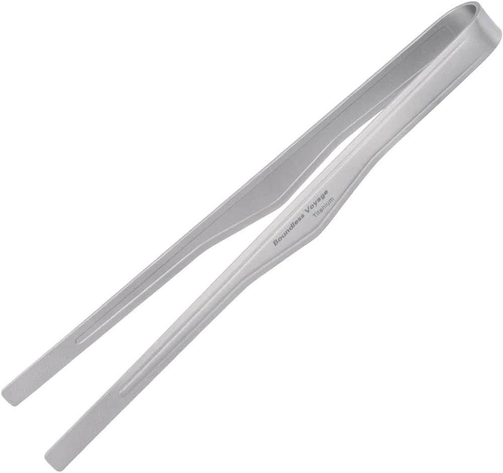 Boundless Voyage Ti1011t titano apsaugos nuo nuplikimo spaustukas virtuvės arbatos puodelio spaustukas universalūs pincetai virtuvės maisto žnyplės bufeto salotų kepsnių spaustukas