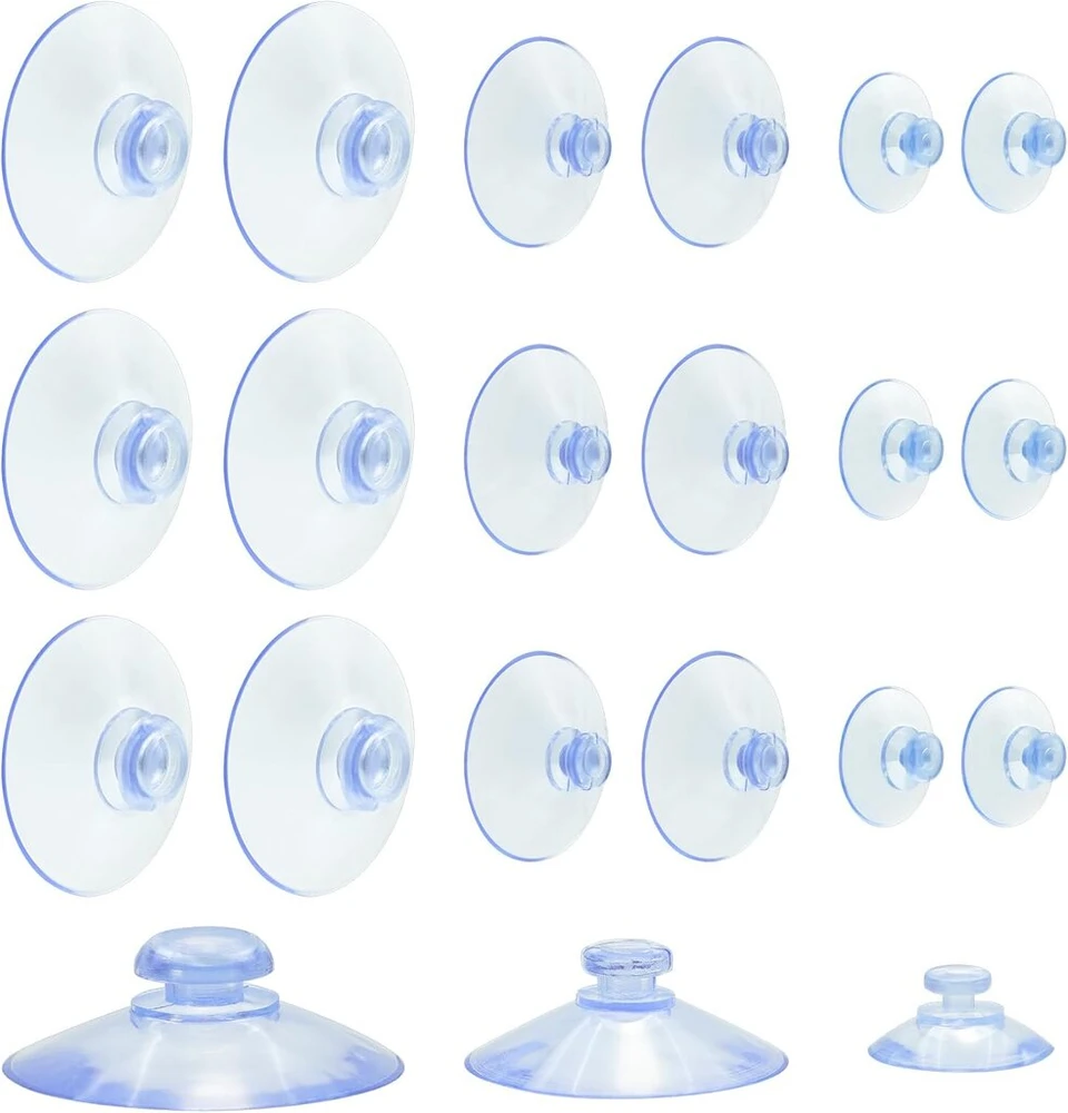 Brelet 75 vnt. skaidrūs plastikiniai kalėdiniai apvalūs siurbtukai, plastikiniai siurbtukai be kabliukų langams, vonios kambario plytelėms, stalui, spintelei, stiklui, 3 skirtingų dydžių 20 mm 30 mm 40 mm