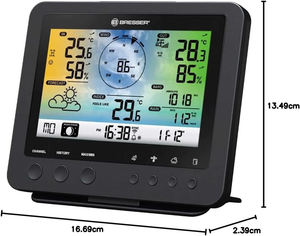 Bresser papildoma bazinė stotis meteorologijos centrui 7002580, juoda