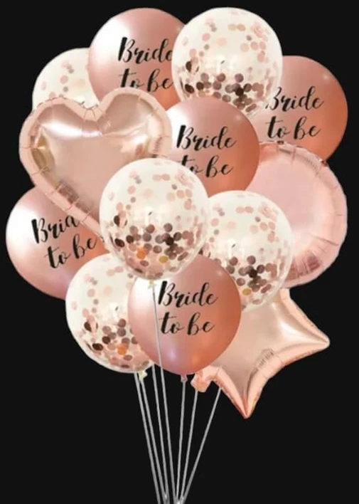 Bride to be balionas | balionų rinkinys mergvakariui | širdies formos balionas Jga | vestuvių dekoracija | nuotaka | pamergė | rožiniai balionai | konfeti balionai | helio balionas | lateksinis balionas | folinis balionas