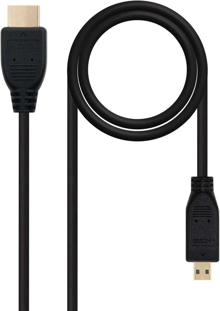 Brightium didelės spartos micro hdmi v1.4 kabelis su ethernet, a/m-d/m, ilgis 1.8m, idealiai tinka prijungti nešiojamus įrenginius prie hd ekranų, palaiko vaizdo raišką iki 4k
