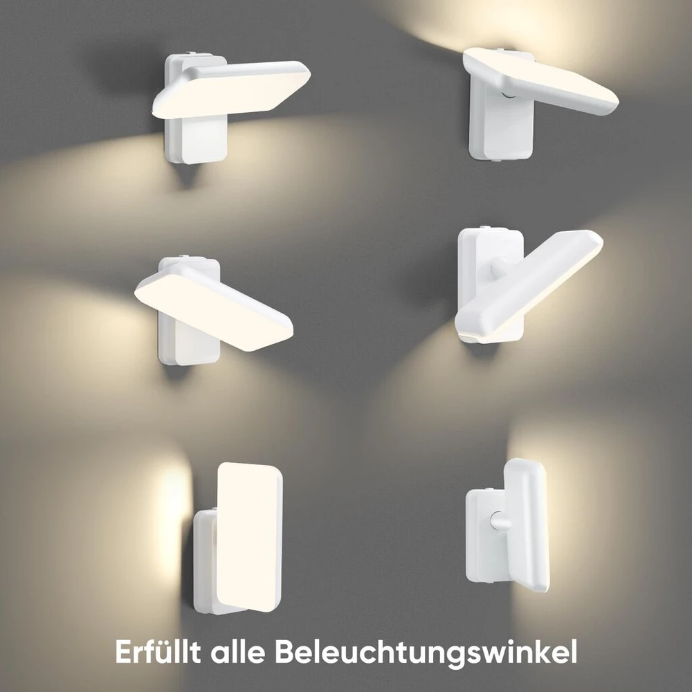 Brightown Brightower lauko šviestuvas, led sieninis šviestuvas, lauko vandeniui atsparus ip65 lauko sieninis šviestuvas, vidaus/lauko sieninis šviestuvas su pasukamu led skydeliu, šiltai baltas 3000 k lauko sieninis šviestuvas sodui, terasai, baltas