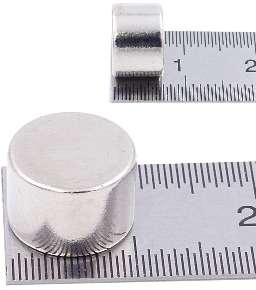 Brudazon 5 mini diskiniai magnetai 10 x 7 mm n52 stipriausio lygio neodimio magnetai itin stiprūs magnetai modelių gamybai, nuotraukoms, lentai, skelbimų lentai, šaldytuvui, rankdarbiams, itin stiprus magnetinis diskas