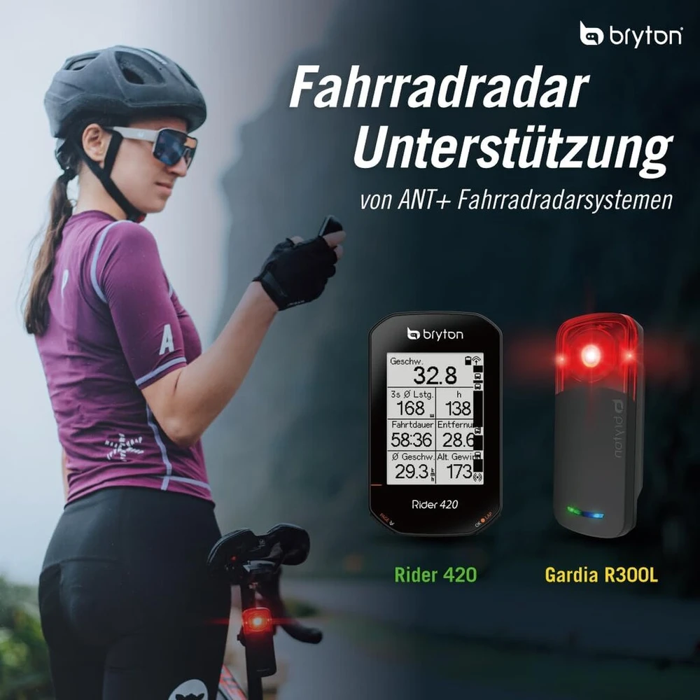 Bryton Rider 420 Sensor Bundle belaidis gps dviračio kompiuteris maršruto ir duomenų įrašymui, su kelio pavadinimų navigacija ir kelių kalbų palaikymu, juodas