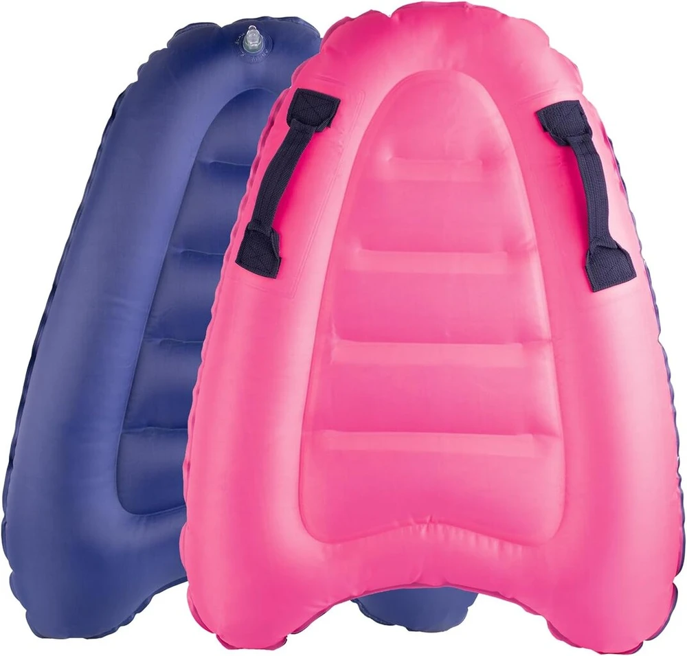 Bubuny pripučiamas bodyboard'as, nešiojamas bodyboard'as vaikams su rankenomis, sulankstoma plaukimo lenta, 75 x 65 x 15 cm, banglentė vaikams banglenčių sportui paplūdimyje, baseine, plaukiojimui, vasarai, vandens sportui