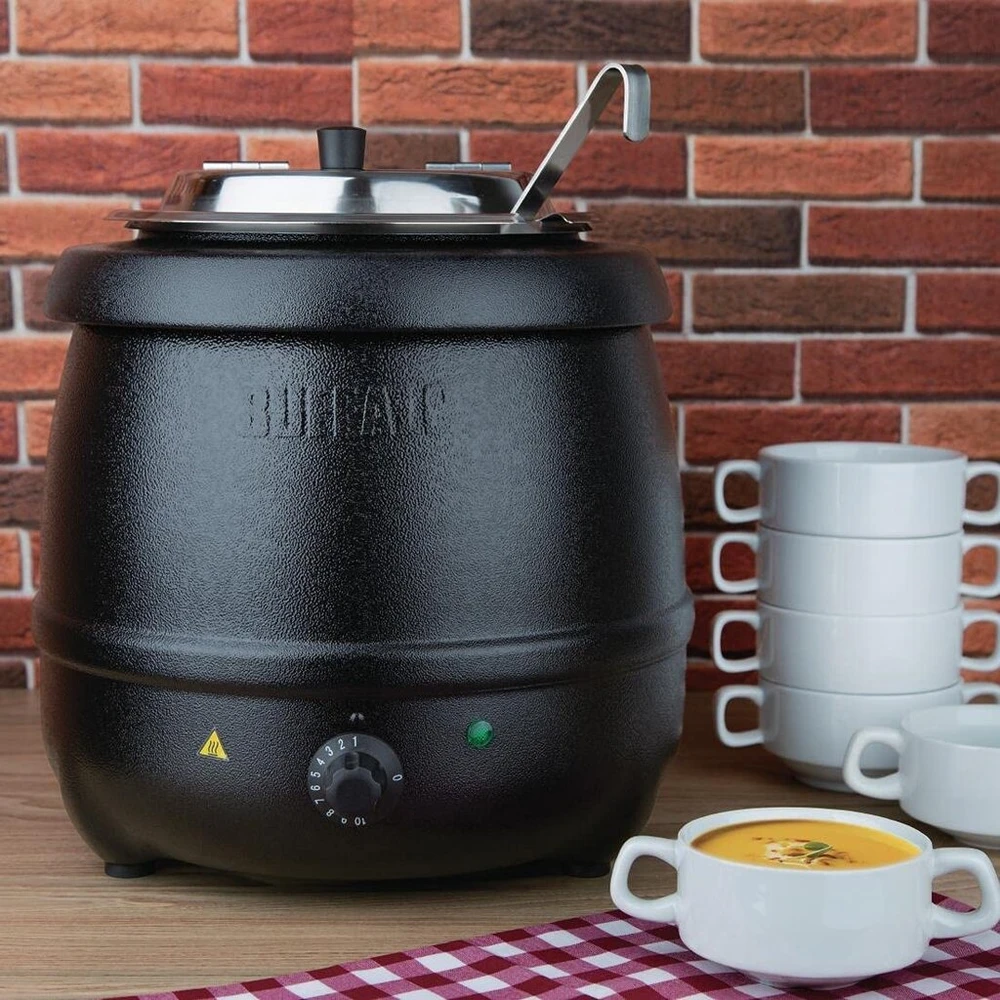 Buffalo Juodas sriubos virdulys 10ltr/360x345mm nerūdijančio plieno elektrinis ąsotis