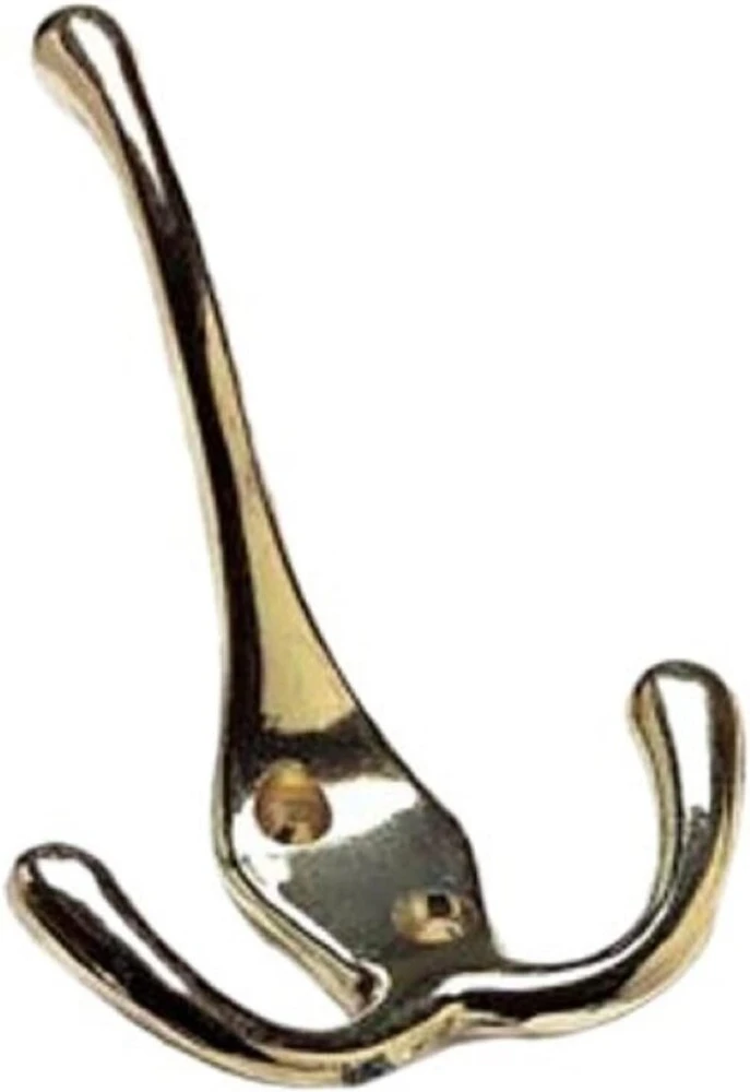 Bulk Hardware Bh00830 trigubas kabykla kepurėms ir paltams - žalvariu dengta