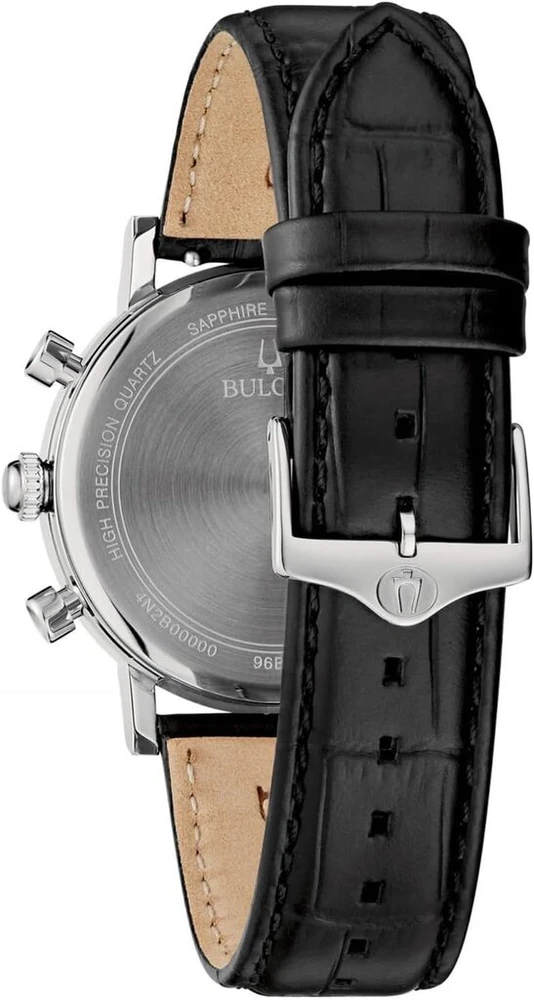Bulova vyriškas chronografas classic laikrodis juodas/žalias 96b457, sidabrinis, modernus