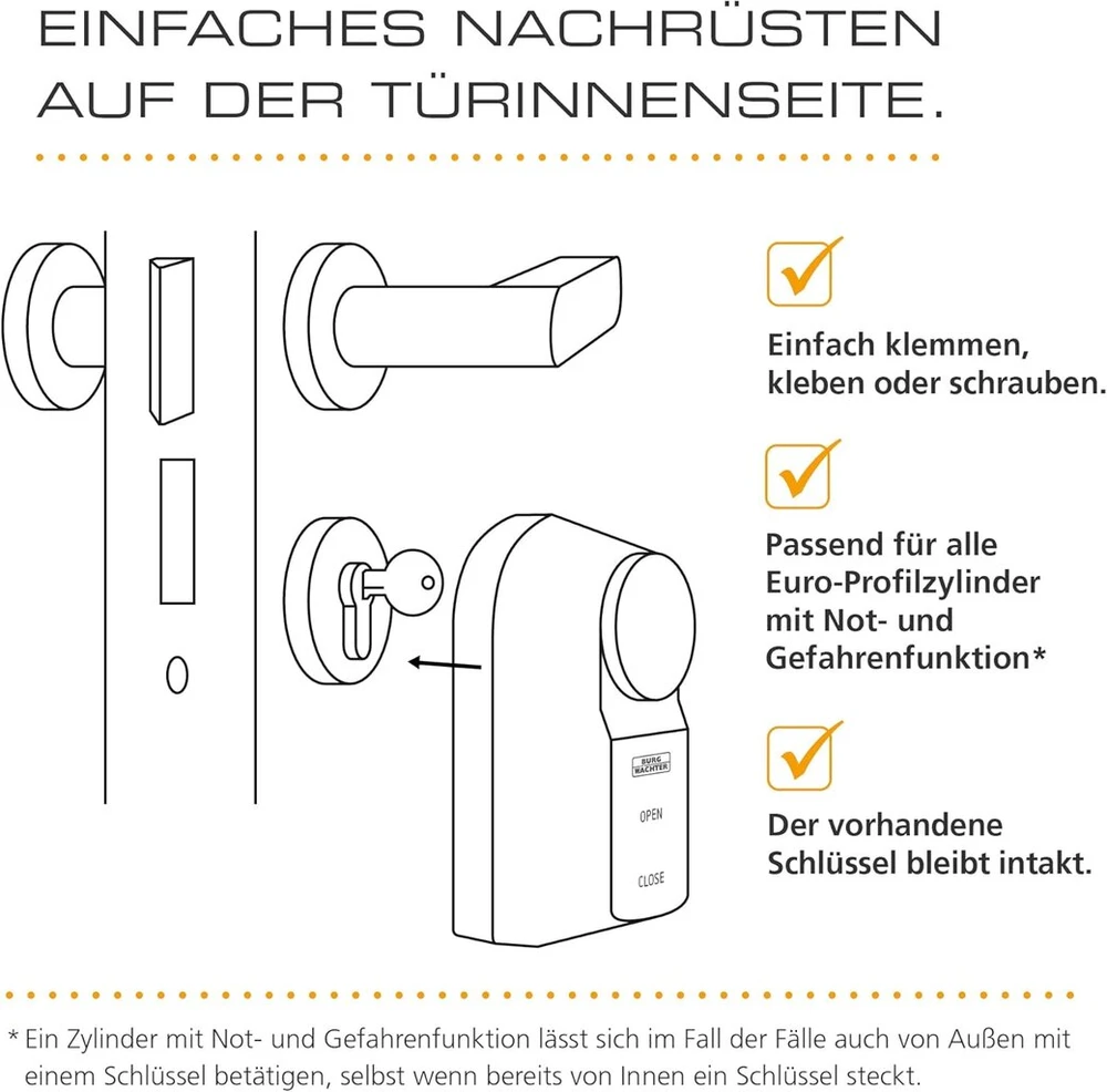 Burg-wächter Secuentry active 7700 elektroninis motorizuotas užraktas priekinėms durims, durų užraktas, atidarymas ir uždarymas vienu mygtuko paspaudimu, valdymas per programėlę, balta/antracito spalva