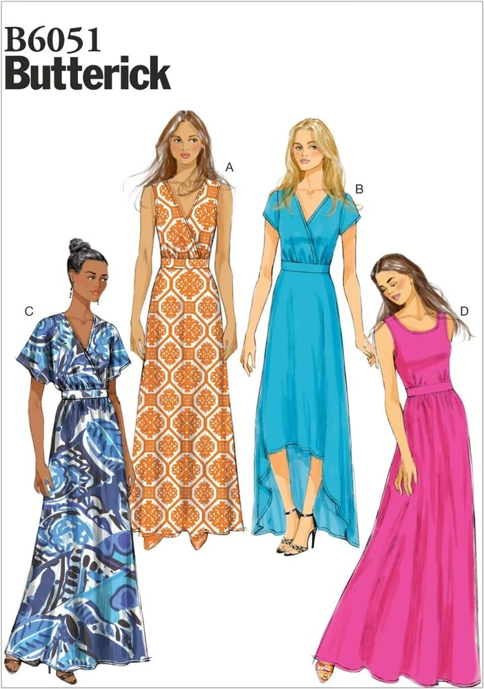Butterick patterns b6051 suknelės siuvimo šablonas, dydis f5 (16-18-20-22-24)