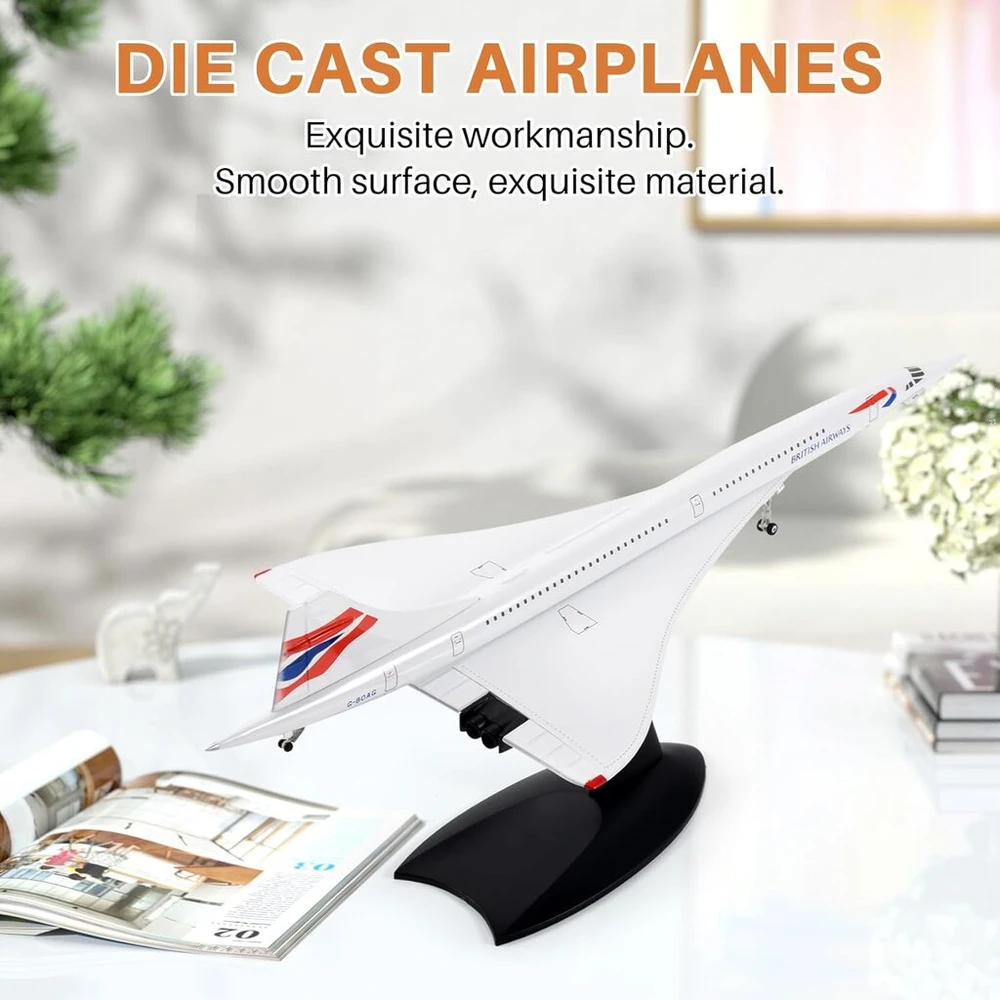 Caapmony 1/200 concorde viršgarsinio keleivinio lėktuvo air british airway modelis kolekcijai