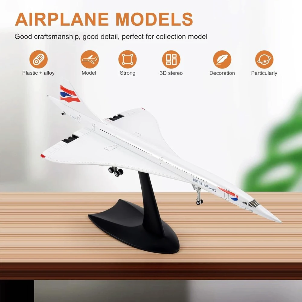 Caapmony 1/200 concorde viršgarsinio keleivinio lėktuvo air british airway modelis kolekcijai