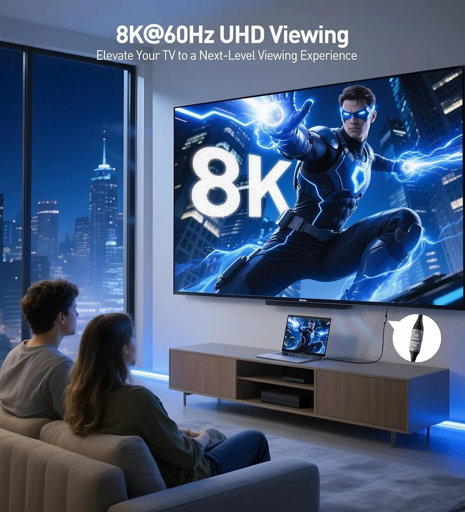 Cable Matters Ultra 8k Hdmi prailginimo laidas 48gbps (hdmi kištukas/lizdas prailginimo Laidas/hdmi ilgiklis) - 1m
