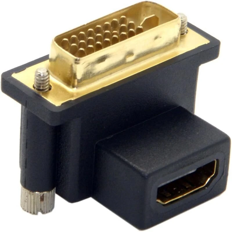 Cablecc 90 laipsnių kampu aukštyn Dvi Male į Hdmi Female adapteris kompiuteriui, Hdtv ir grafikos kortai
