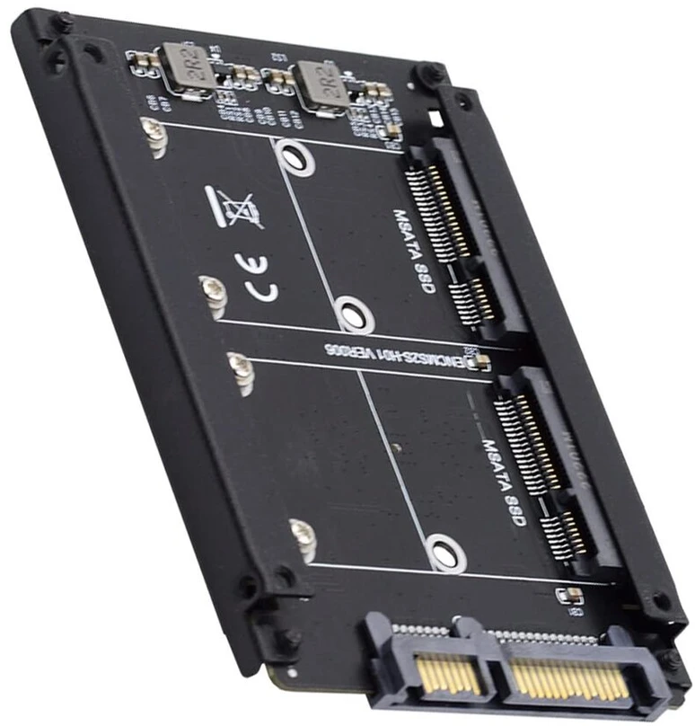 Cablecc dual msata mini sata ssd kortelė jbod raid0 span bridge į 2.5 colio sata combo hdd disko dėklą