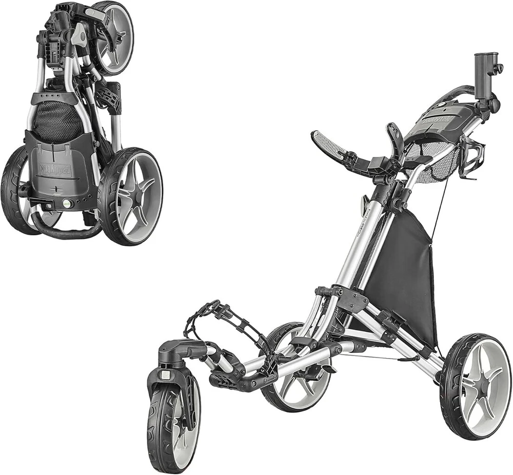 Caddytek Unisex Caddylite One - Swivel V8 golfo vežimėlis, golfo stūmimo vežimėlis, 3 ratų golfo stūmimo vežimėliai