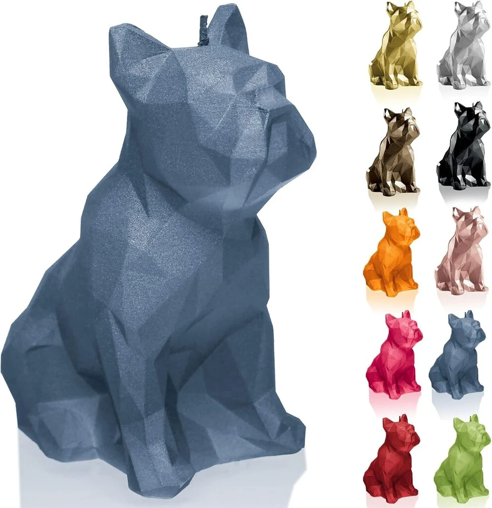 Candellana žvakė Bulldog Low Poly | Aukštis: 25 cm | Džinsai | Rankų darbo Es