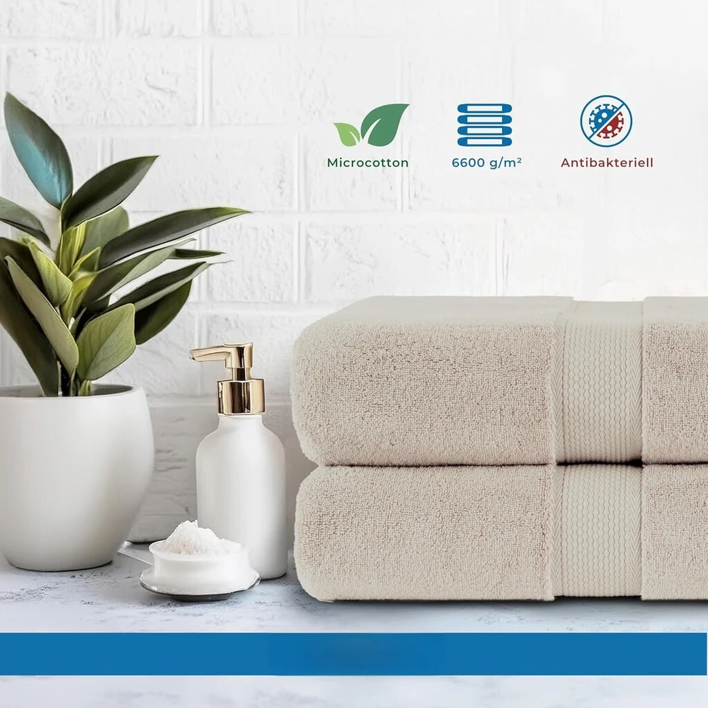 Casalina Premium rankšluosčiai Elina, 2 vnt., vonios rankšluosčiai 100 x 150 cm, 100% medvilnės vonios rankšluostis, 600 g/m², dideli rankų rankšluosčiai 100 x 150 cm, rankų ir vonios rankšluosčiai su Oeko-tex 100. Dideli pirties rankšluosčiai