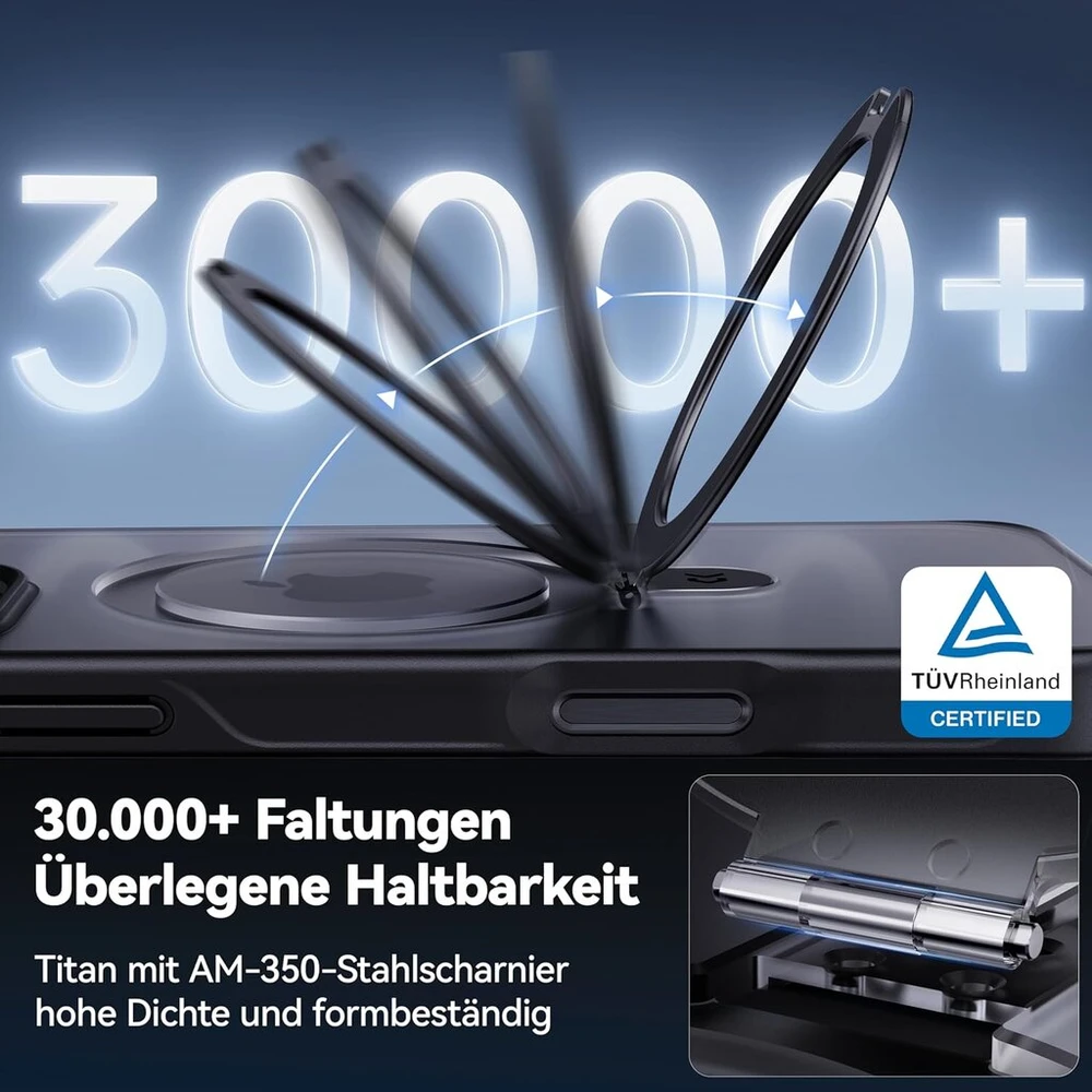 Casekoo magicstand dėklas, skirtas iphone 16 pro max su magsafe [nematomas stovas] [mil-std-810h karinis standartas] smūgiams atsparus apsauginis dėklas plonas neslystantis matinis mobiliojo telefono dėklas iphone 16 pro max dėklas