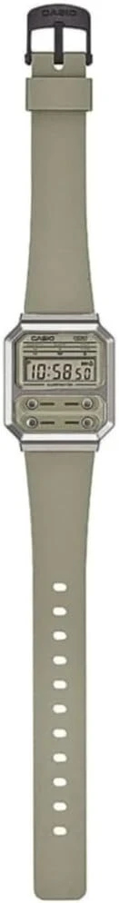 Casio A100wef-3aef skaitmeninis laikrodis su žaliu ciferblatu