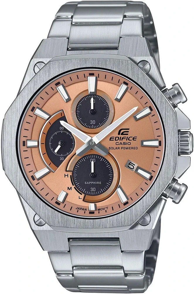Casio Efs-s570d-5auef vyriškas laikrodis, sidabrinis, su apyranke