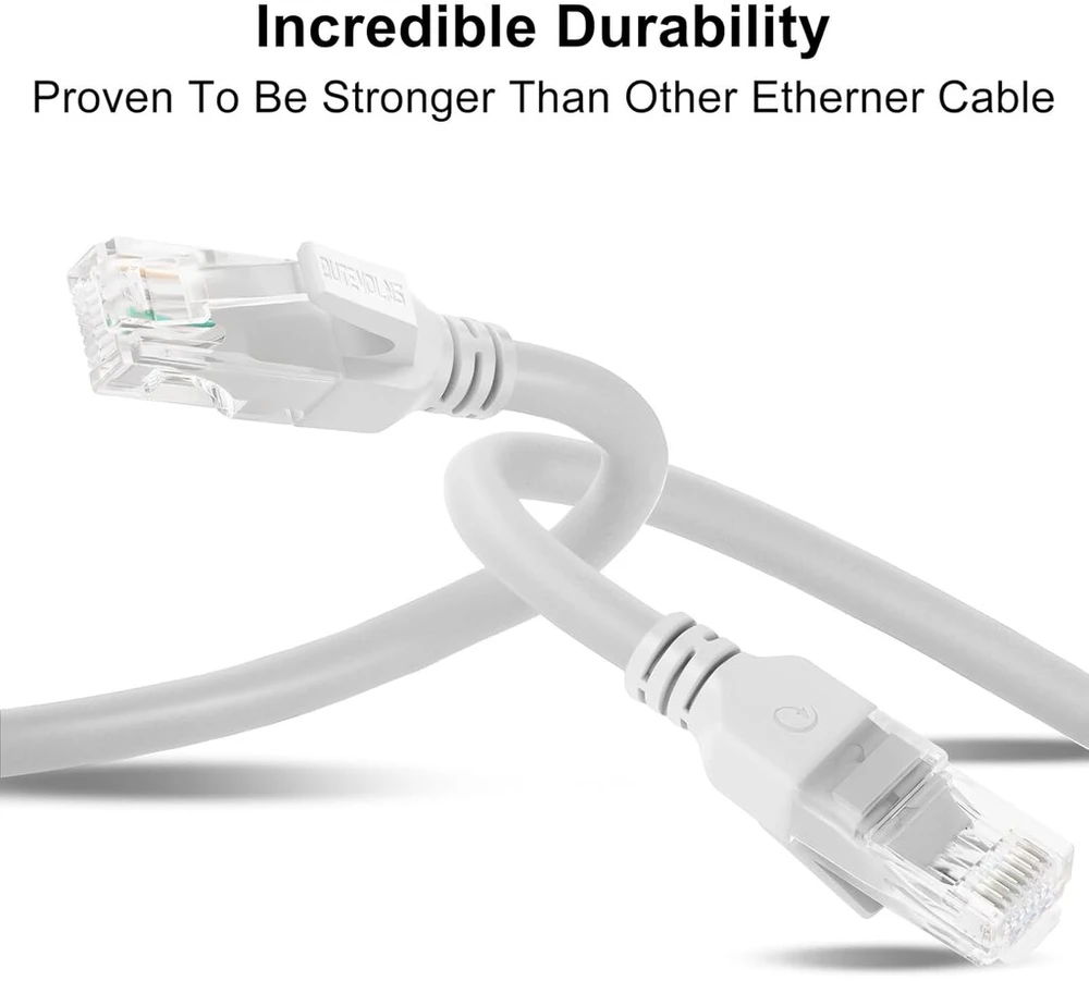 Cat 6 Ethernet kabelis 2m, itin lankstus, baltas, 10 Gb/s