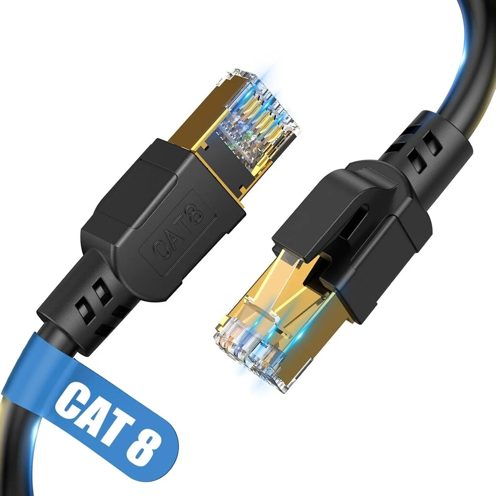 Cat 8 Ethernet kabelis 2m, 40 Gbps, 2000 Mhz, F/ftp, Rj45